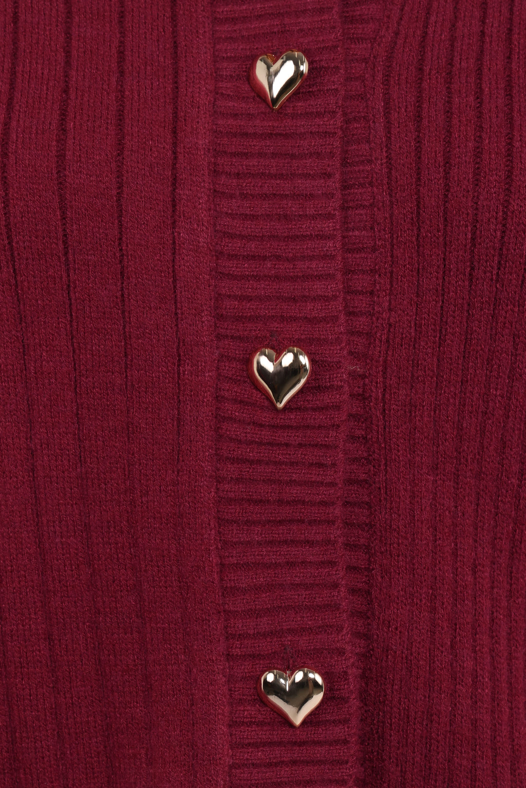 Loulani Heart Button Cardigan - Cherry